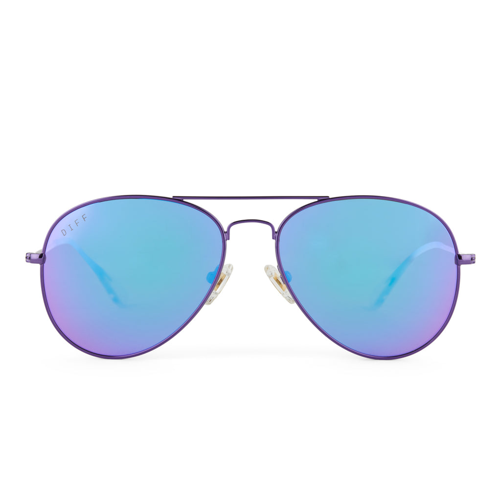 Cruz Aviator Sunglasses  Posh Purple Metallic & Purple Mirror