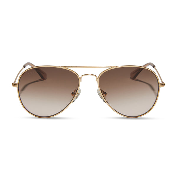cruz xs - brushed gold + taupe rose gradient sunglasses