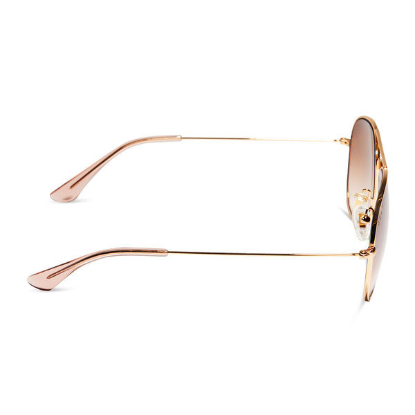 cruz xs - brushed gold + taupe rose gradient sunglasses 2