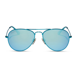 CRUZ XS - TURQUOISE METALLIC + TEAL MIRROR SUNGLASSES