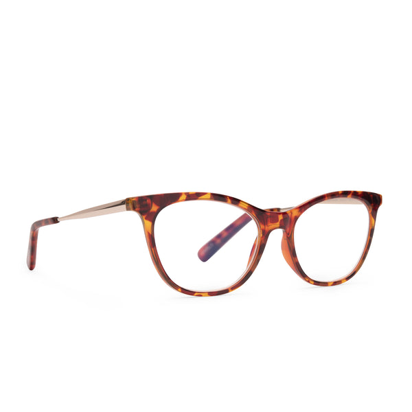 darcy - amber tortoise + blue light technology glasses 1
