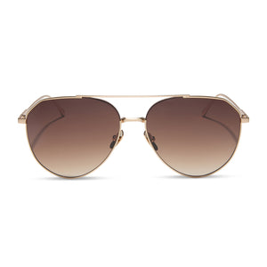 DASH - BRUSHED GOLD + COFFEE GRADIENT SUNGLASSES