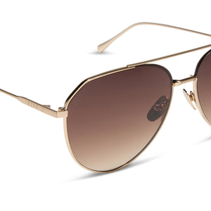 Dash Aviator Sunglasses |Brushed Gold & Coffee Gradient  display picture 1