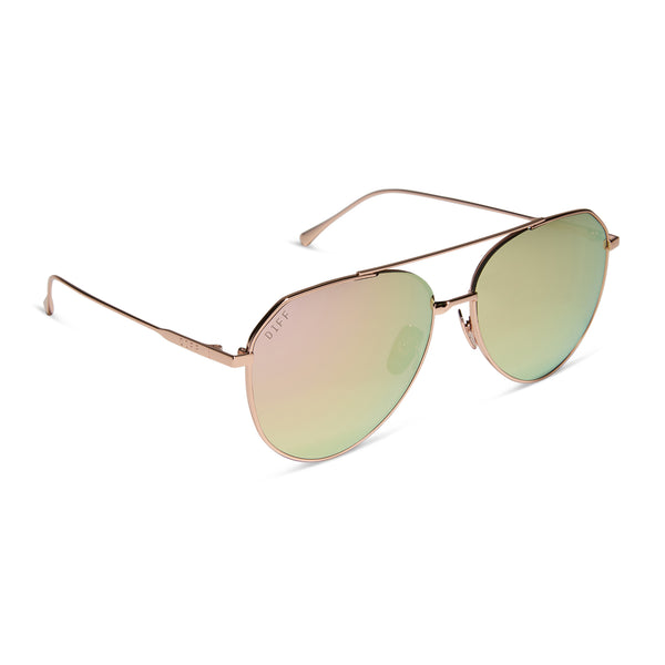dash - rose gold + cherry blossom mirror + polarized sunglasses 2