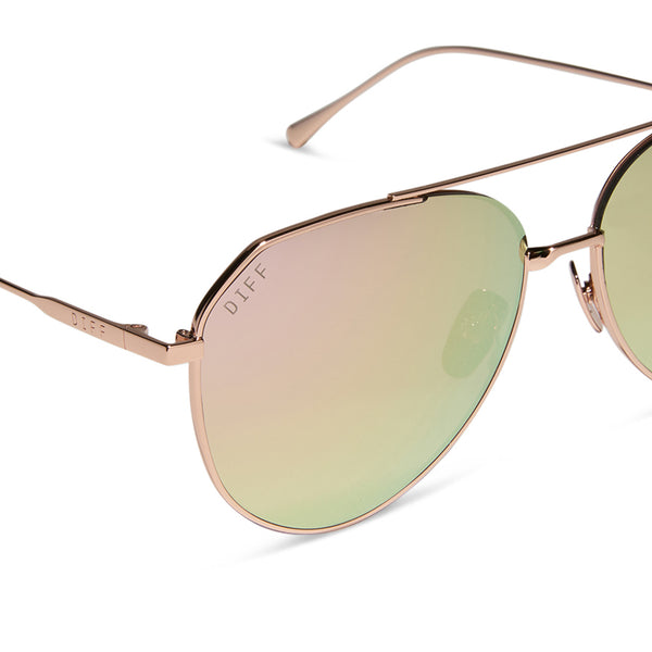 dash - rose gold + cherry blossom mirror + polarized sunglasses 4