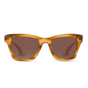 diff eyewear dean golden harvest brown gradient polarized sunglasses front view