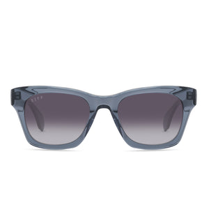 diff eyewear dean in night sky blue frame with grey gradient polarized lens sunglasses front view