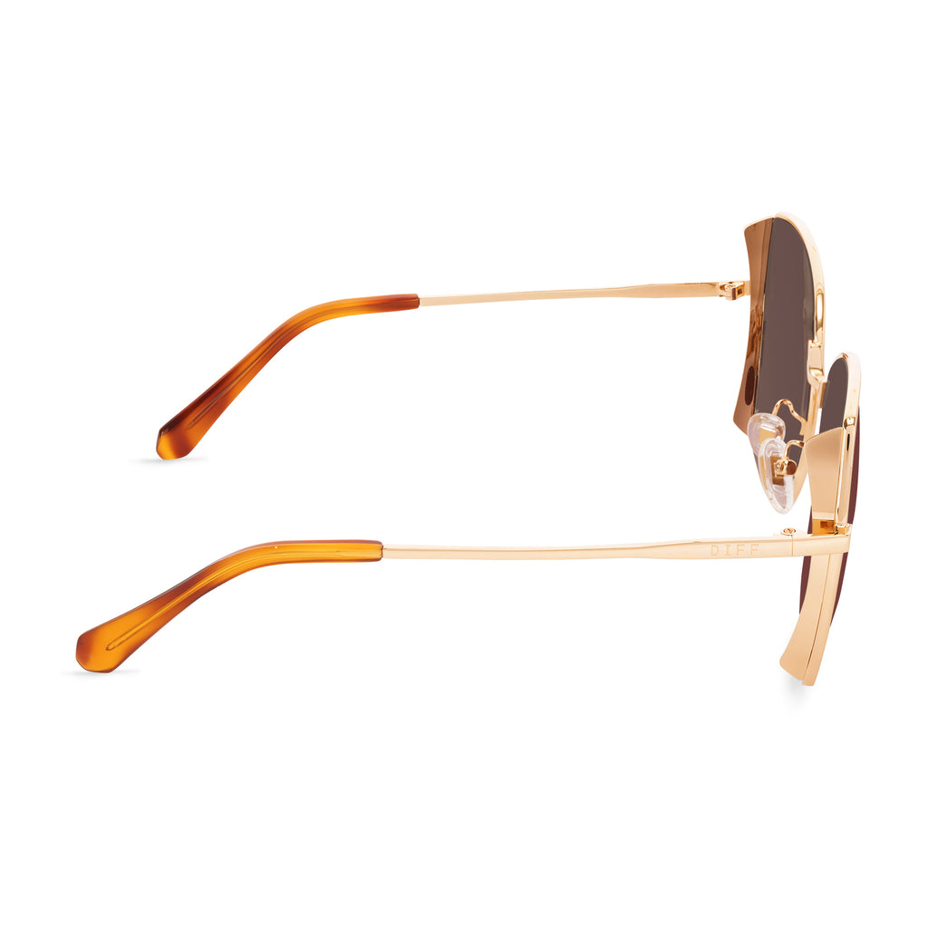 Donna Square Sunglasses | Gold & Brown Gradient | Diff Eyewear