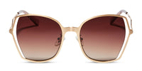 swatch for DONNA III - BRUSHED GOLD + TAUPE ROSE GRADIENT SUNGLASSES