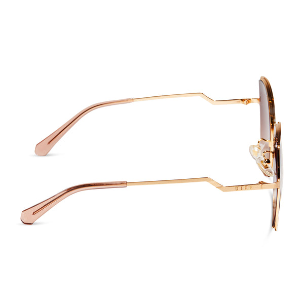 donna iii - brushed gold + taupe rose gradient sunglasses 3
