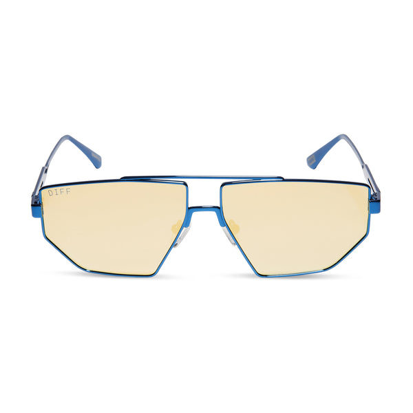 galactic heroes - metallic solar blue + galactic gold mirror + polarized sunglasses