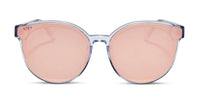 swatch for GEMMA - CLEAR CRYSTAL + PEACH MIRROR SUNGLASSES