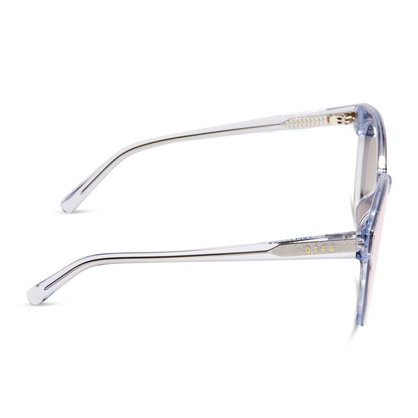 gemma - clear crystal + peach mirror sunglasses 3