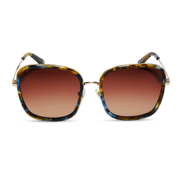 genevive - glacial tortoise + brown gradient sunglasses
