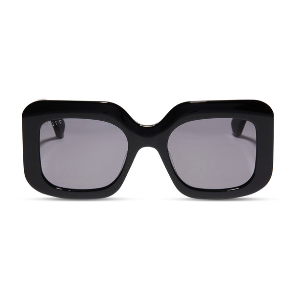 ? Diff Eyewear Vania Black and Grey Sunglasses Giada Rectangle Sunglasses | Black & Grey | DIFF Eyewear main image 2