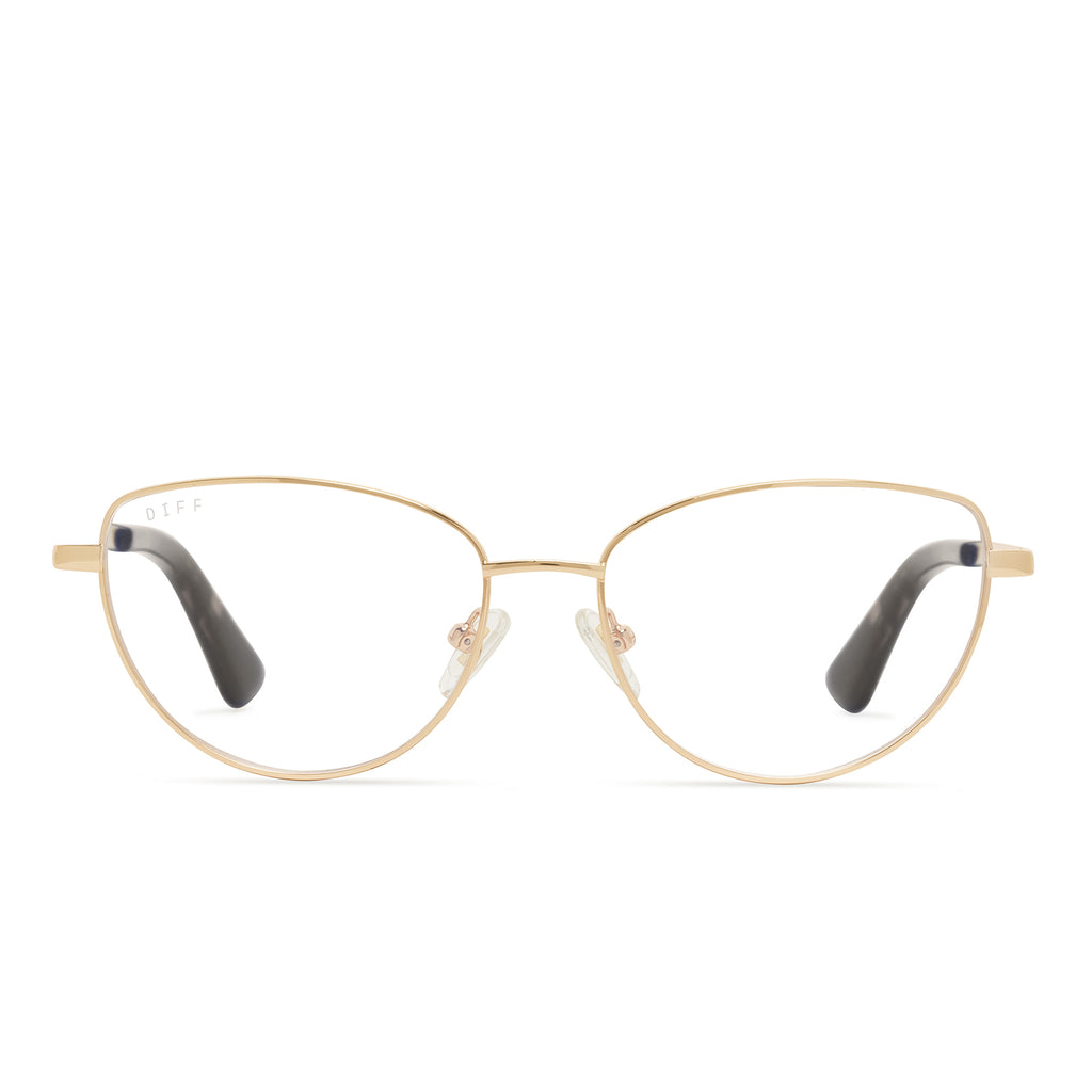 Keri Cateye Glasses | Gold/Tortoise & Blue Light | DIFF Eyewear