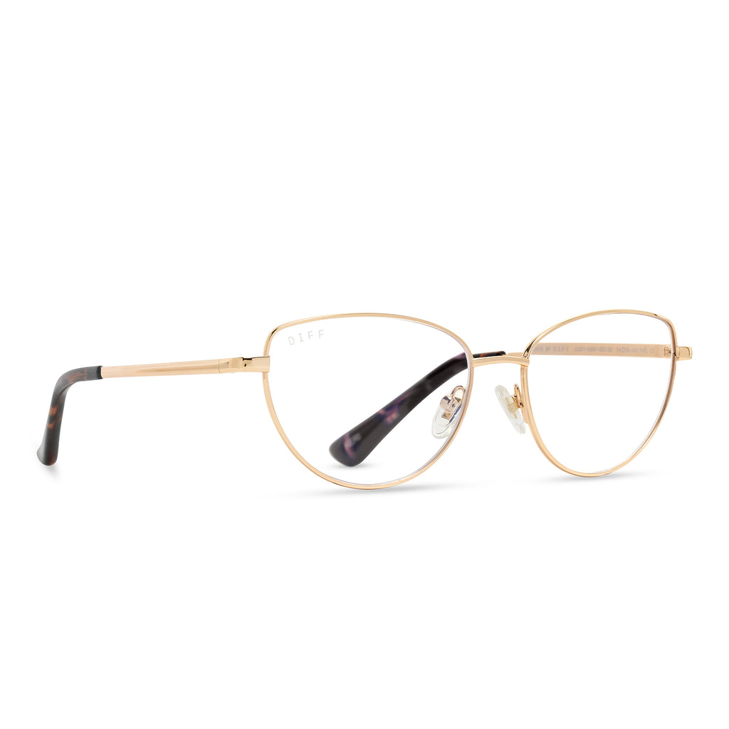 Keri Cateye Glasses | Gold/Tortoise & Blue Light | DIFF Eyewear