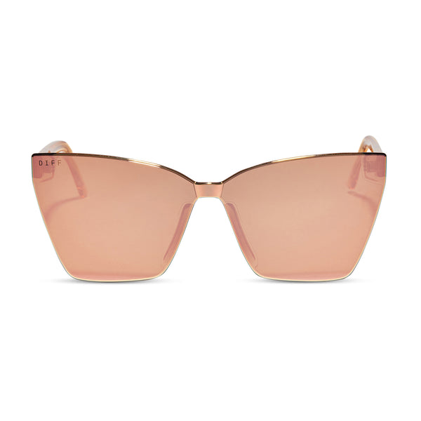 goldie - apricot crystal + peach mirror sunglasses