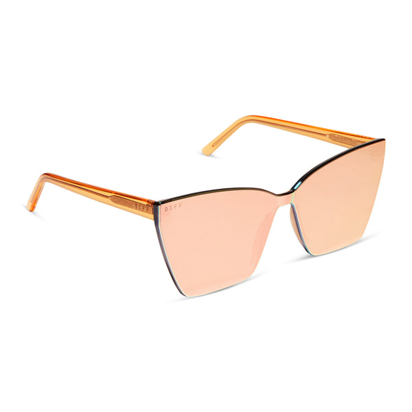 goldie - apricot crystal + peach mirror sunglasses 2