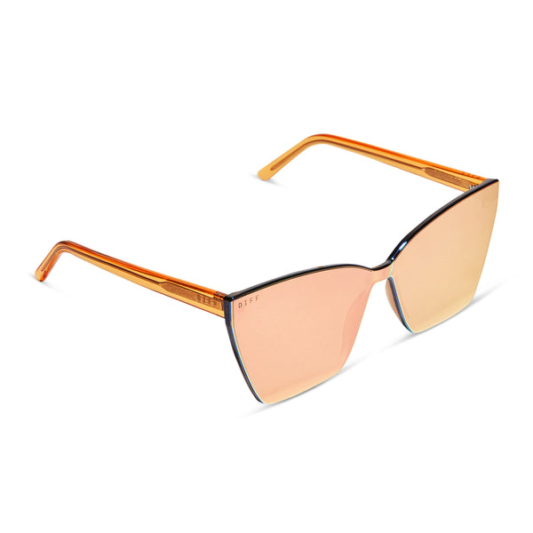 goldie - apricot crystal + peach mirror sunglasses 4