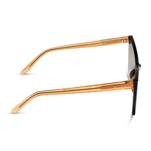 goldie xs - apricot crystal + peach mirror sunglasses 2