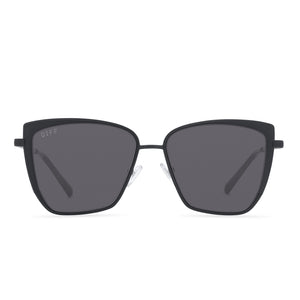 GRACE - BLACK + SOLID GREY SUNGLASSES