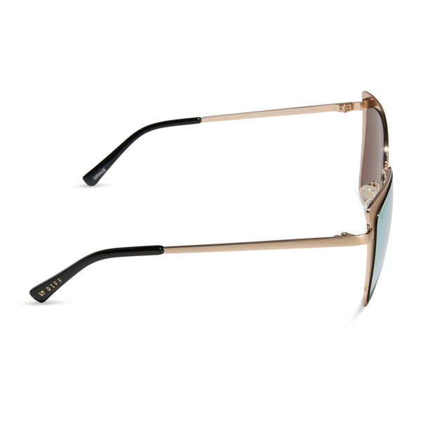 grace - brushed gold + cherry blossom mirror sunglasses 2