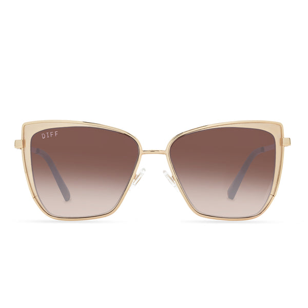 Color swatch for GRACE - GOLD + BROWN GRADIENT SUNGLASSES