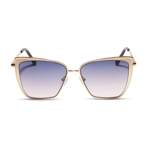 Fendi First - Gold metal sunglasses with gradient lenses