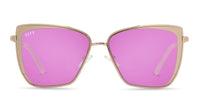 swatch for GRACE - ROSE GOLD + PINK MIRROR SUNGLASSES