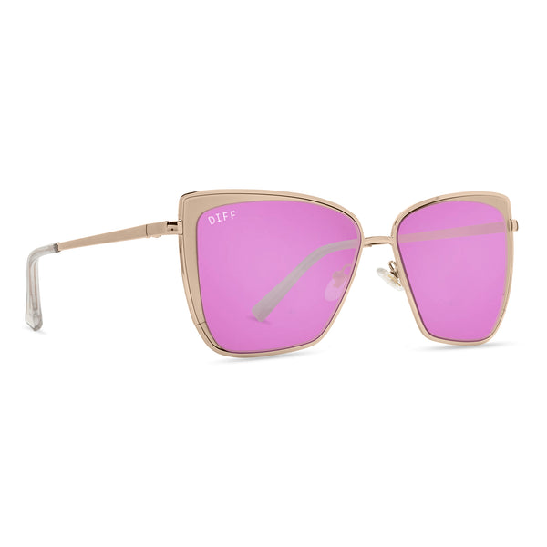 grace - rose gold + pink mirror sunglasses 1