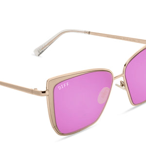 Diff Eyewear Becky Sunglasses Rose Gold/Pink Mirror