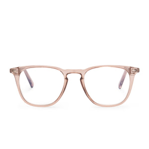 diff eyewear griffin square glasses with a vintage crystal frame and prescription lenses front view