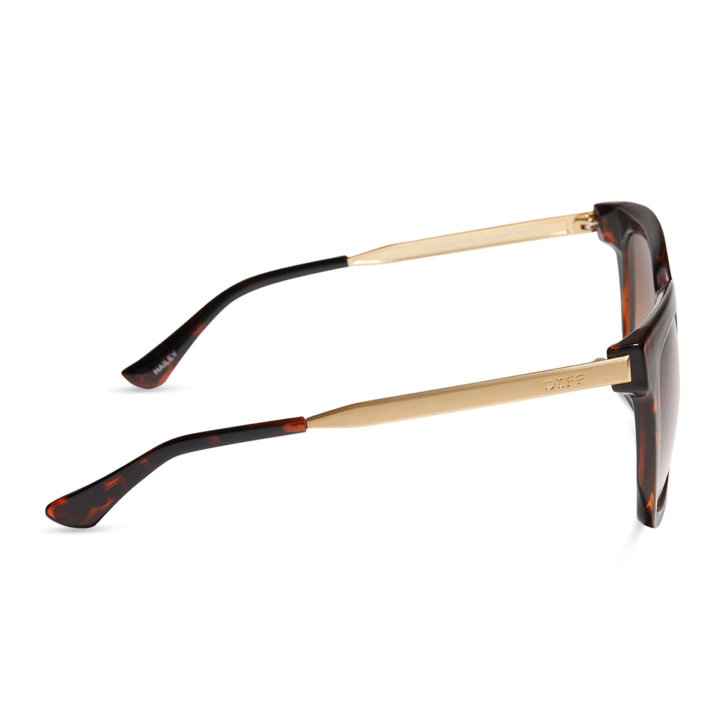 Hailey Square Sunglasses | Black Brown Tortoise & Light Brown Gradient ...