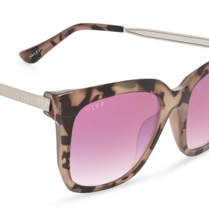 Hailey Square Sunglasses | Blush Tortoise & Rose Gradient  display picture 3