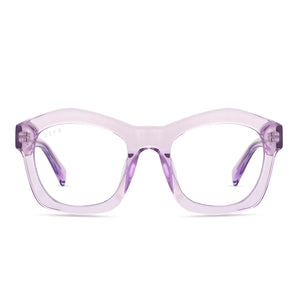 diff eyewear hayden lavender fog crystal clear glasses front view