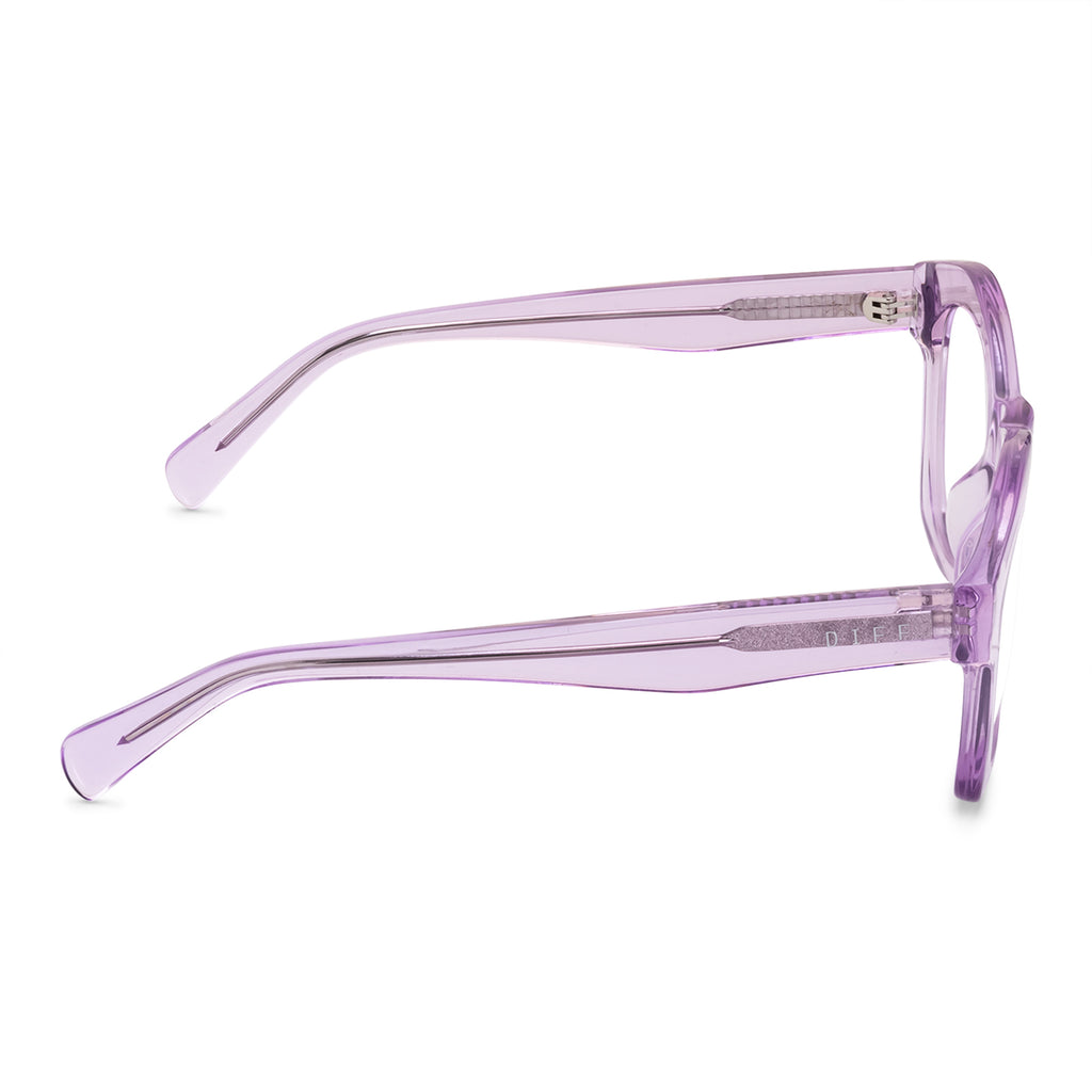 Hayden Square Glasses | Lavender Fog Crystal & Clear Glasses | DIFF Eyewear