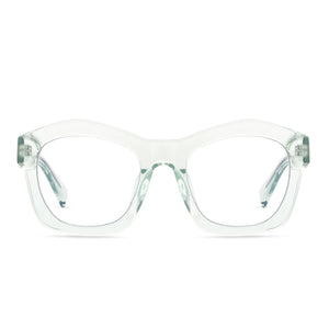 diff eyewear hayden in soft lagoon crystal with prescription lens glasses front view