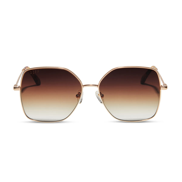 iris - matte gold + sharp brown gradient sunglasses