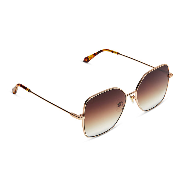 iris - matte gold + sharp brown gradient sunglasses 4