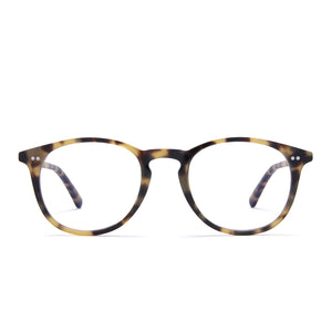 diff eyewear jaxson square glasses with a hazel tortoise frame and prescription lenses front view