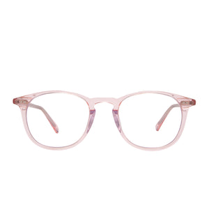 diff eyewear jaxson square glasses with a rose crystal frame and prescription lenses front view