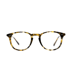 diff eyewear jaxson square glasses with a sea turtle tortoise frame and prescription lenses front view