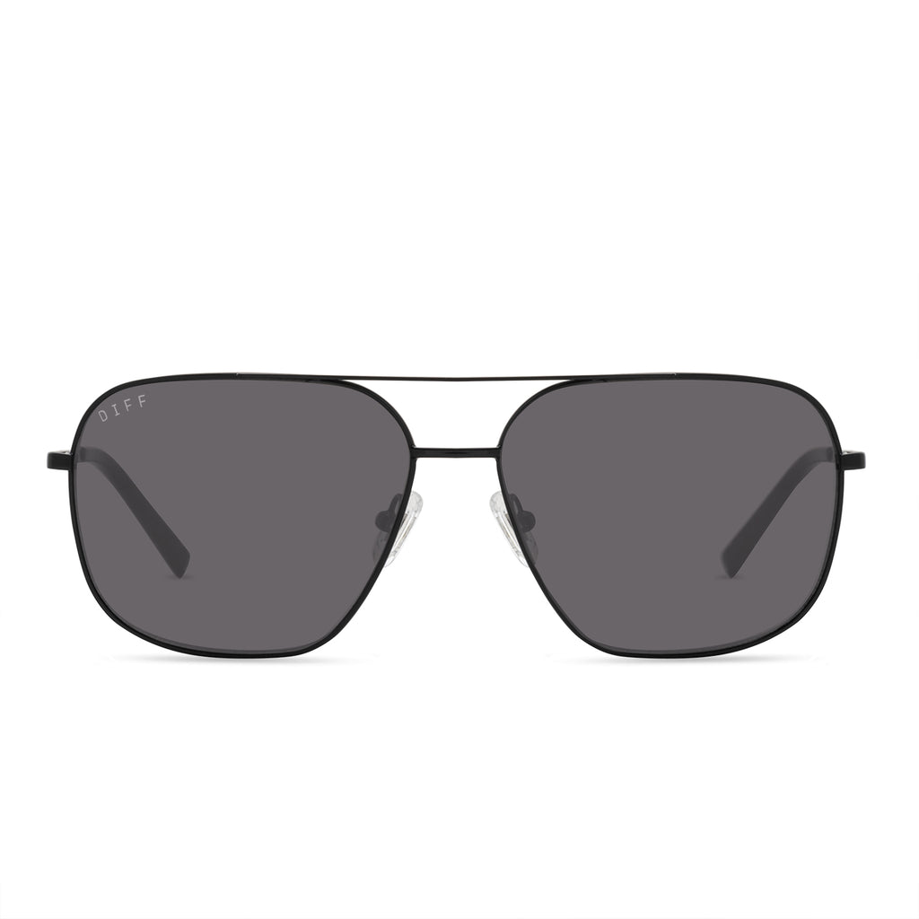 Jonas Mens Square Aviator Sunglasses | Black Aviator Mens Sunglasses ...