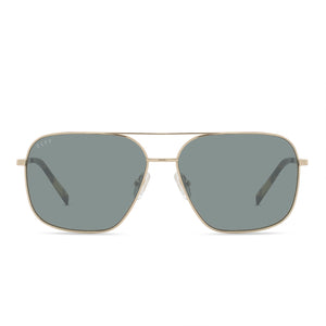 Jonas Mens Square Aviator Sunglasses, Gold Aviator Sunglasses