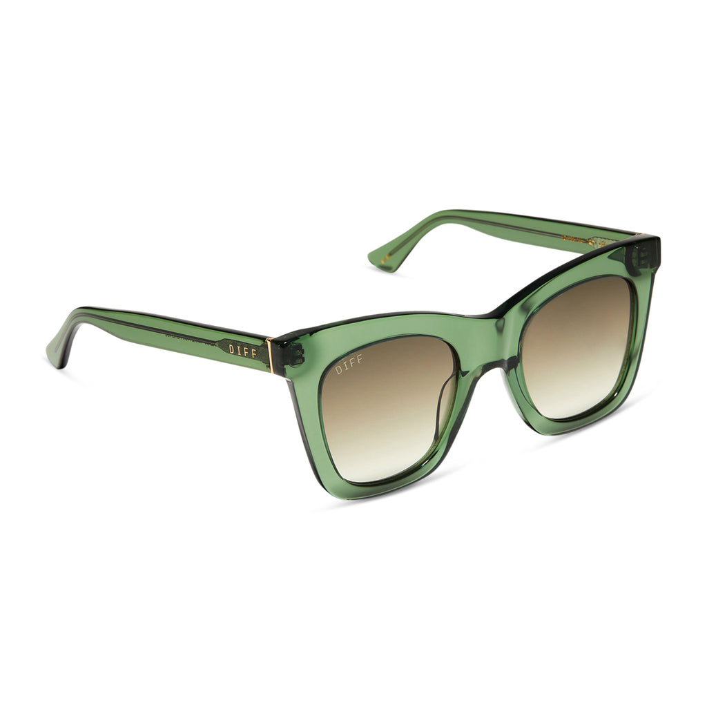 Kaia Cateye Sunglasses | Sage Crystal & G15 Gradient | DIFF Eyewear