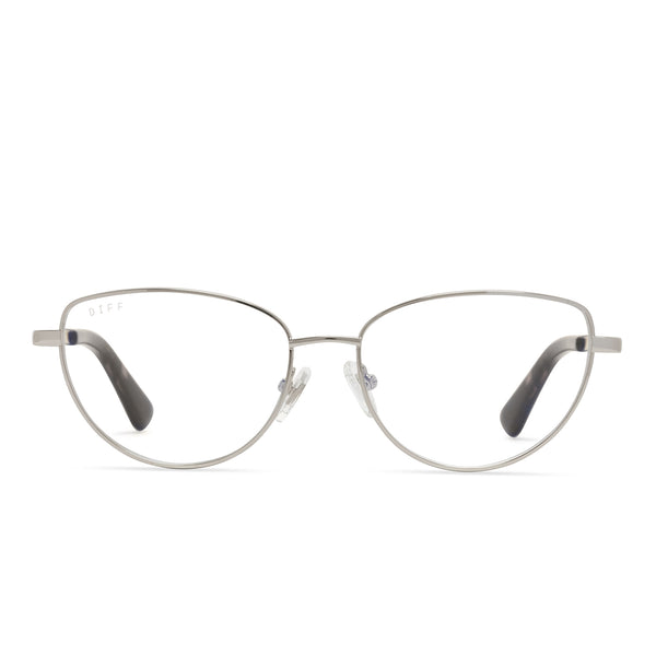 keri - silver/tortoise + blue light technology glasses