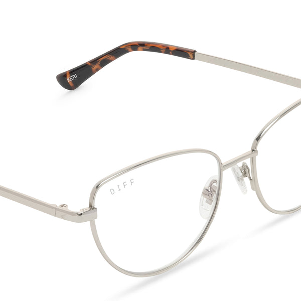 keri - silver/tortoise + blue light technology glasses 3