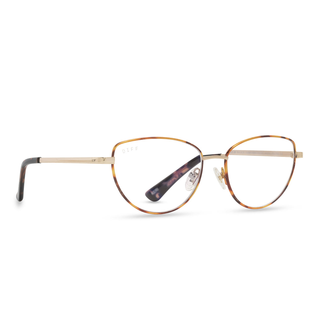 Keri Cateye Glasses | Tortoise/Gold & Blue Light | DIFF Eyewear