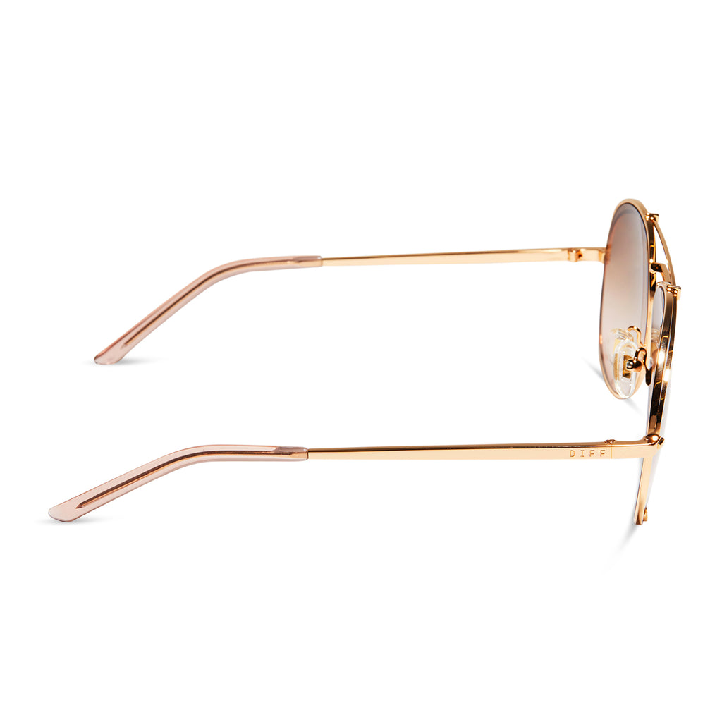 Koko Aviator Sunglasses | Gold & Taupe Rose Gradient Flash | DIFF Eyewear